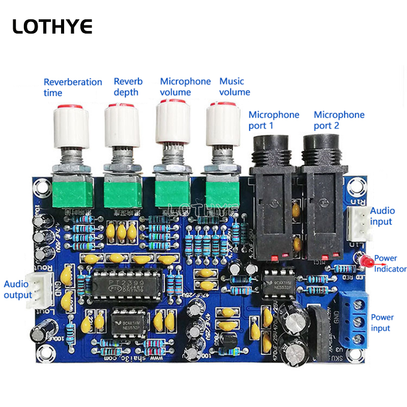 Diy Electronic Modules - PT2399 Microphone Amplifier Board Karaoke Reverberation