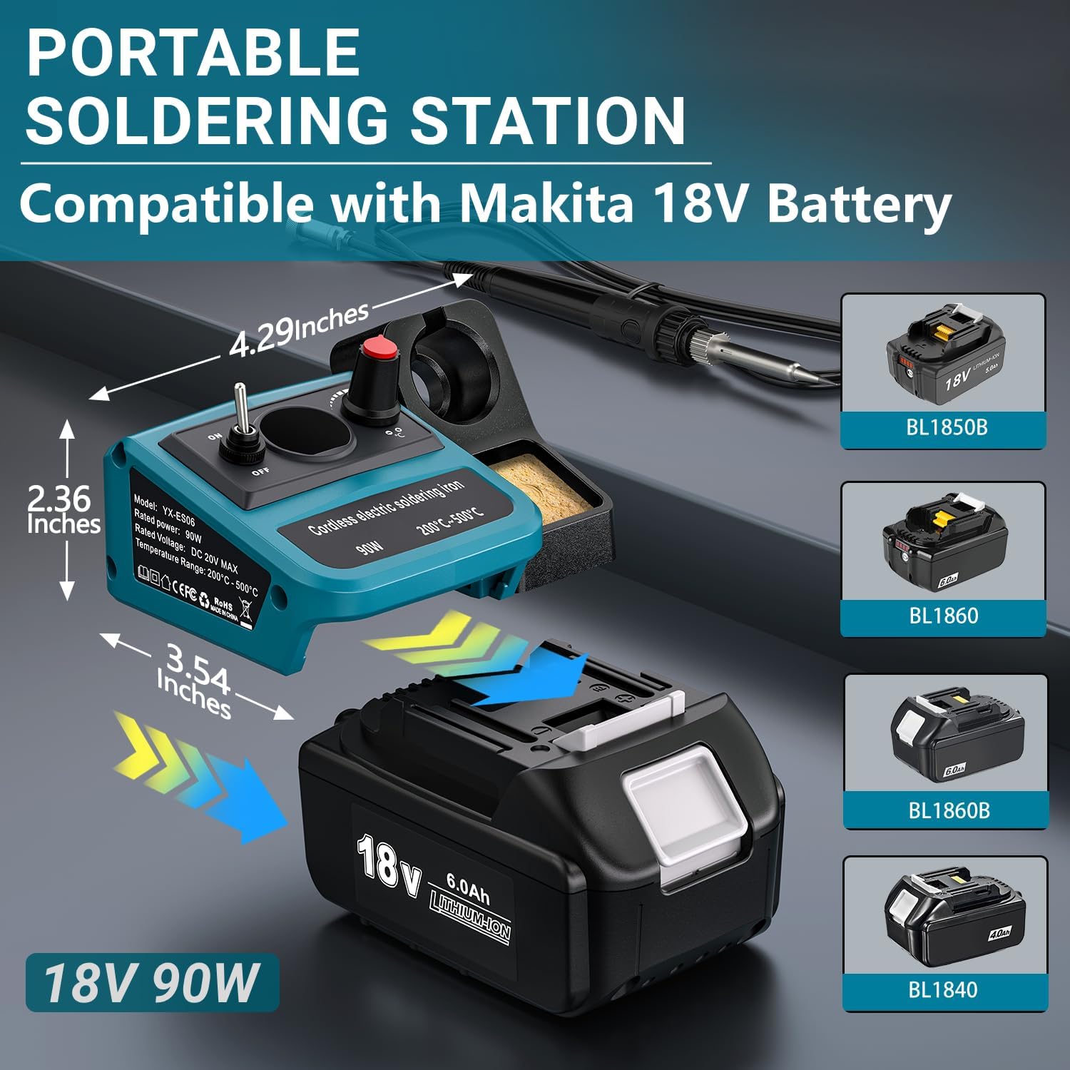 90W LED Digital Cordless Solde - Diy Electronics Storage のレビューと価格