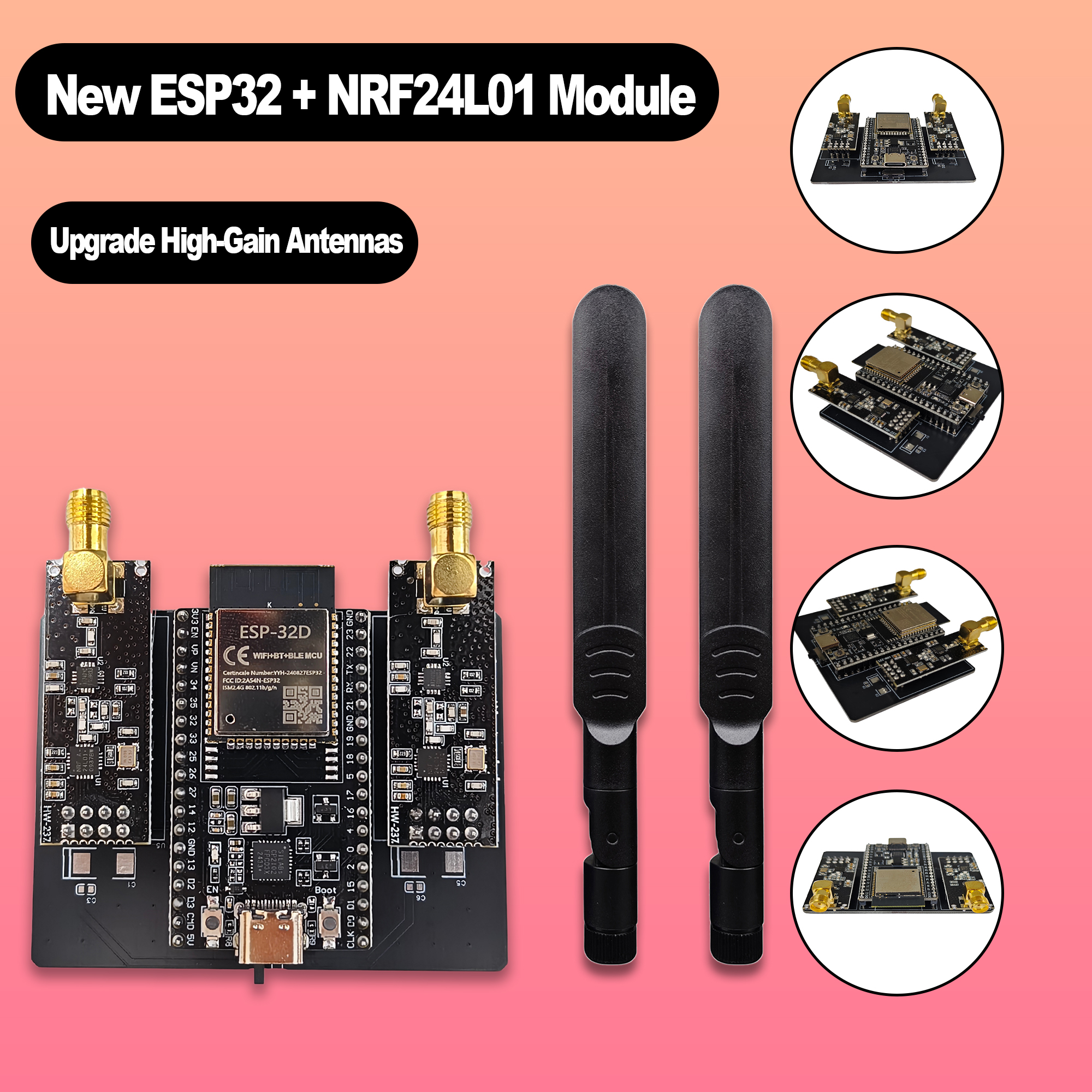 New ESP32 DevKitC + NRF24L01 P - Nrf24L01 Module Wireless のレビューと価格